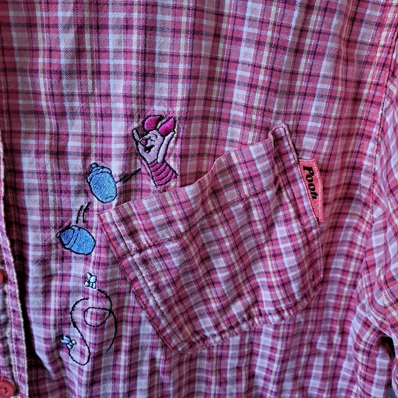 Vintage Winnie the Pooh Plaid Button Down Shirt - Picture 5 of 7